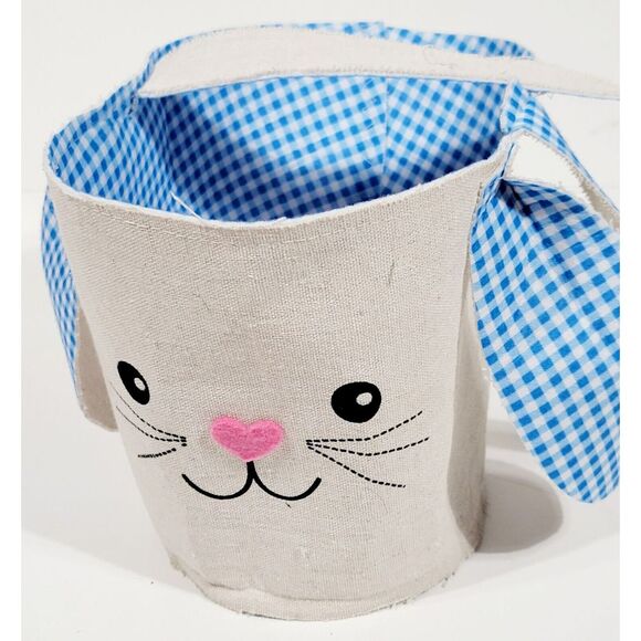 Easter Basket with Bunny Ears and Handle for Toddler Boys or Girls (Blue) - Picture 2 of 8